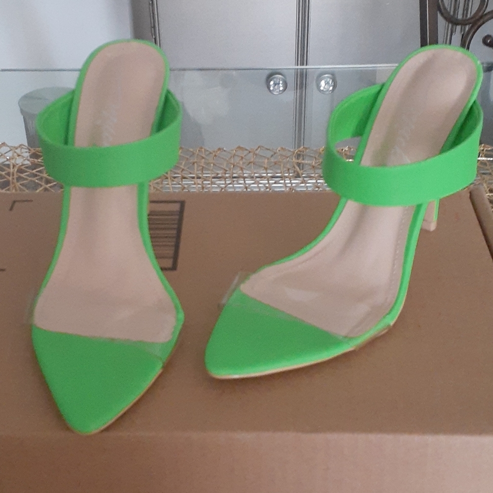 NEW never worn Neon stiletto heels